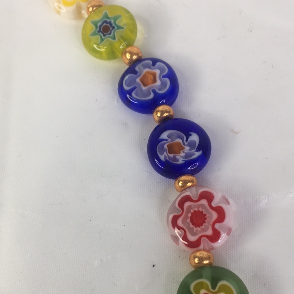 New Alisa Michelle Free People Millefiori Glass Beaded necklace - Picture 9 of 11